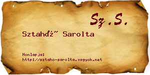 Sztahó Sarolta névjegykártya