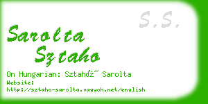 sarolta sztaho business card